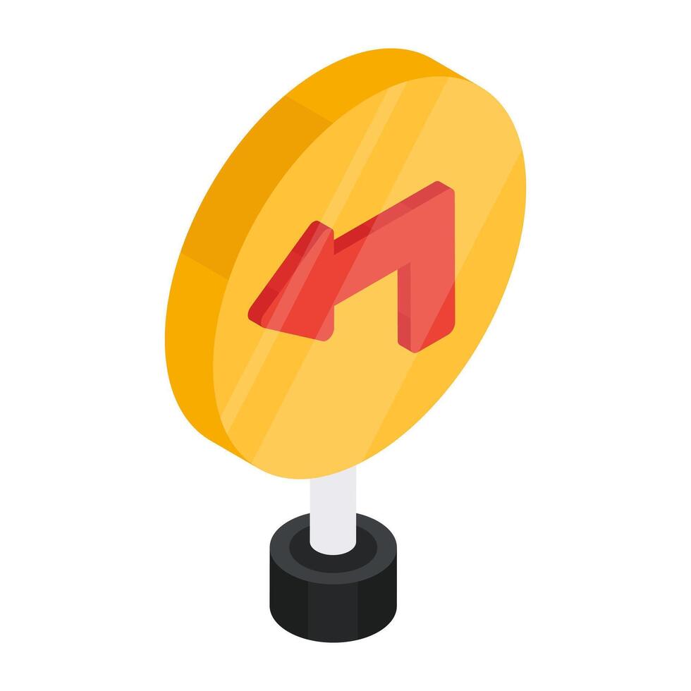Modern style icon of turn left arrow vector