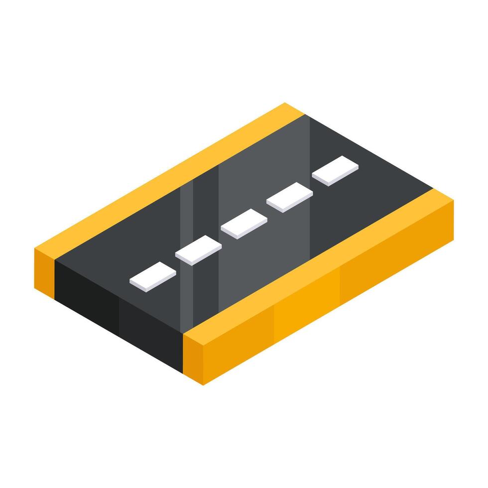 Conceptual flat isometric design icon of road vector