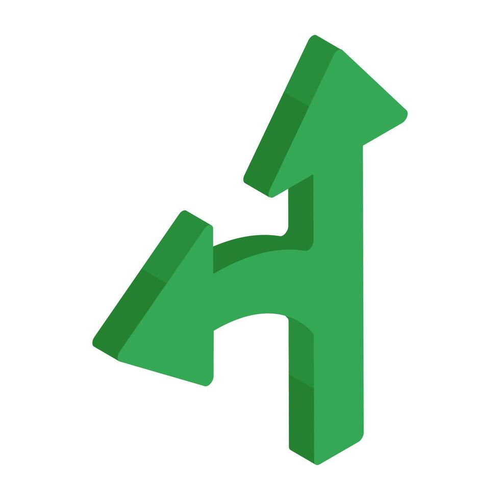 Modern style icon of forward and left arrow vector