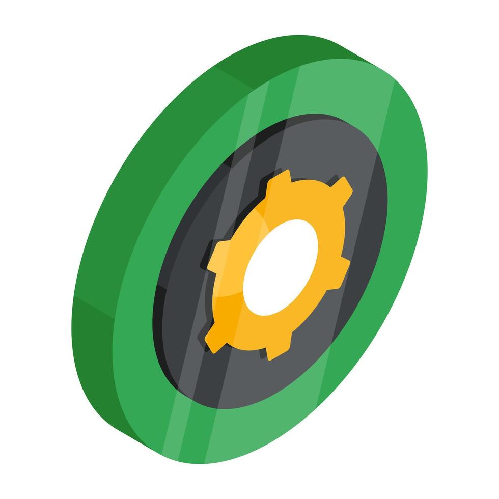 Editable design icon of gear vector