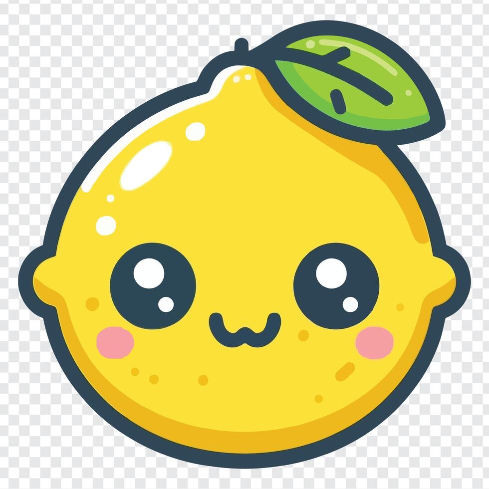 Kawaii lemon cartoon clip art vector