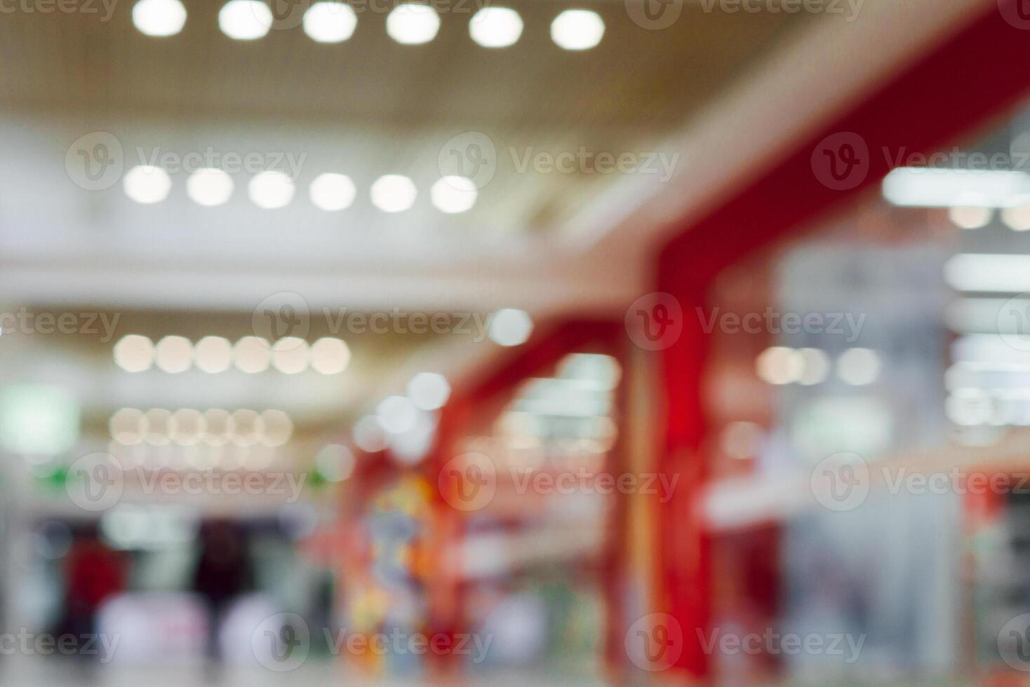 abstract Blurred background Customer shopping at department store with bokeh light. photo