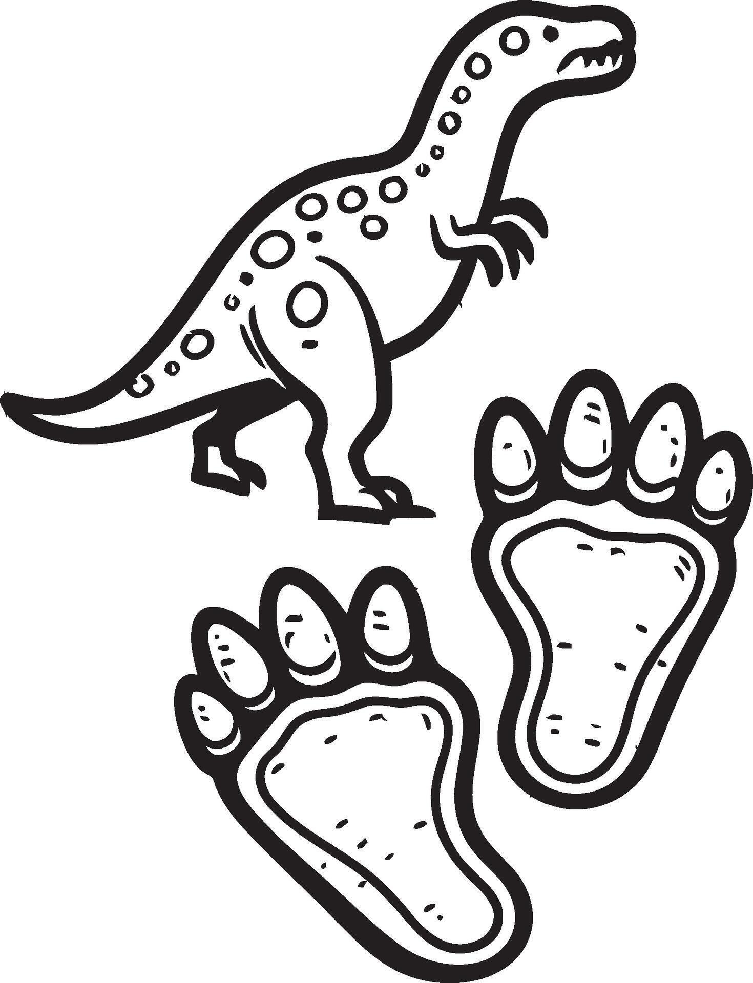 Dinosaur footprints and footprints coloring pages 51842686 Vector Art