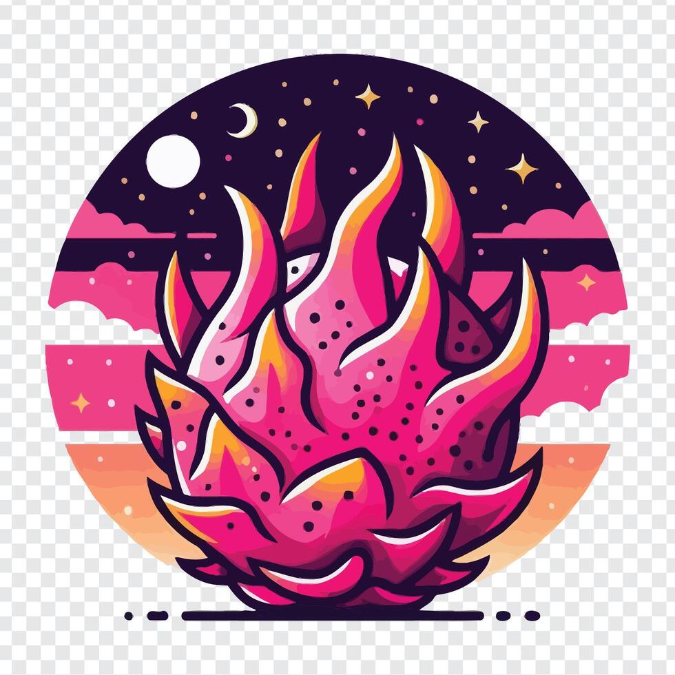 A pink flower with flames on it, with a circle around it vector