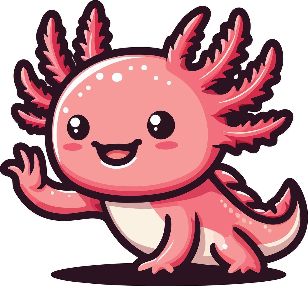 Adorable marine ajolote illustration vector