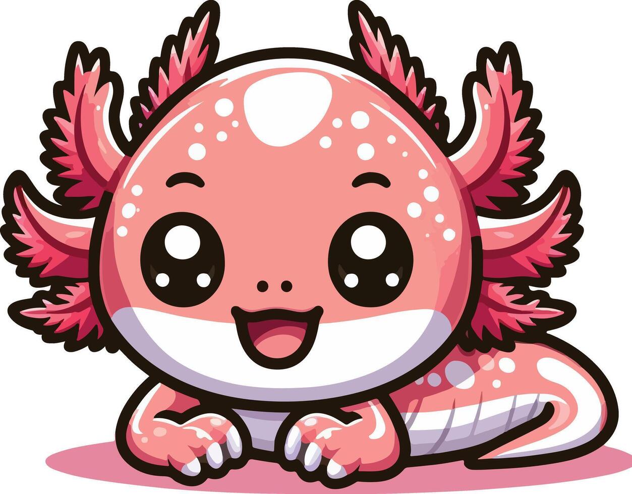 Axolotl Cartoon Colored Clipart Illustration vector