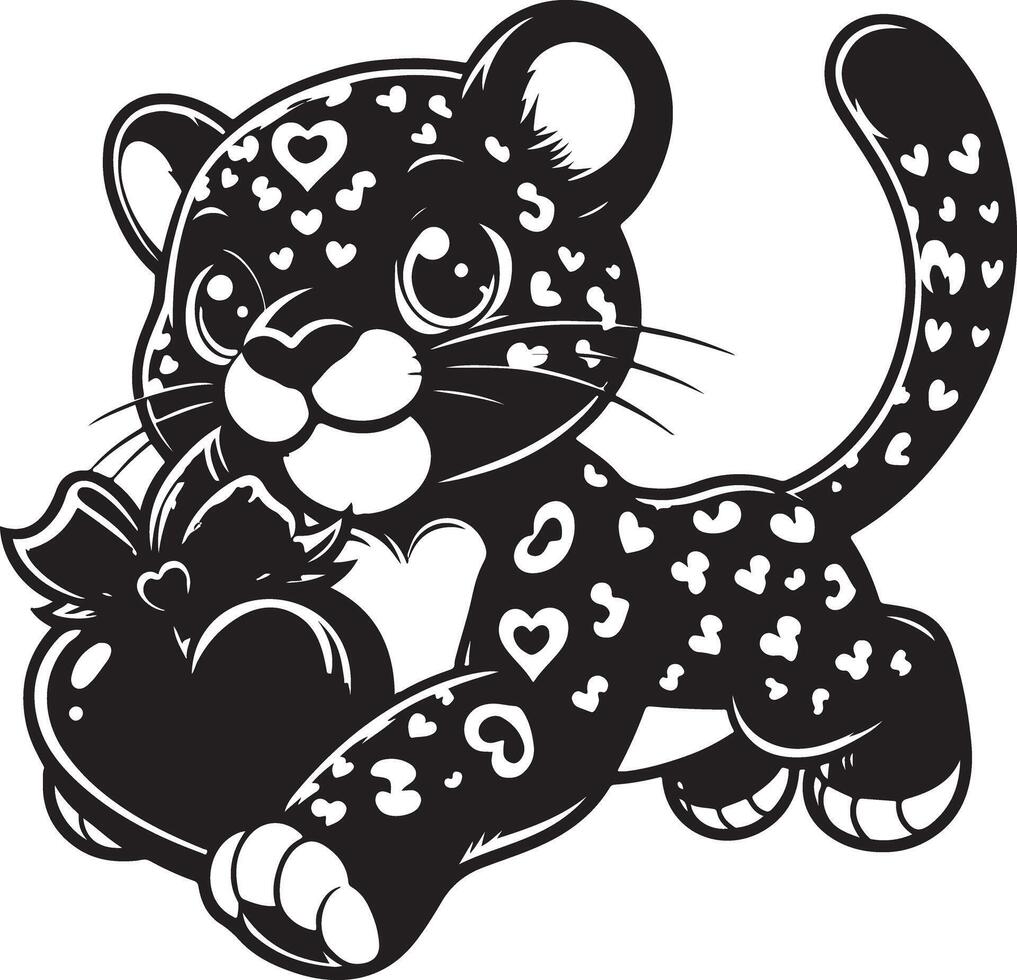 silhouette design of a cute lion vector