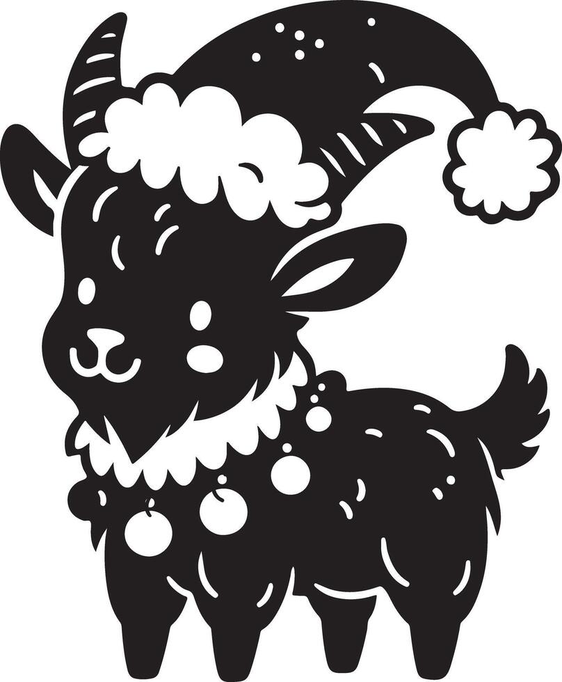 black and white drawing of a goat with horns vector