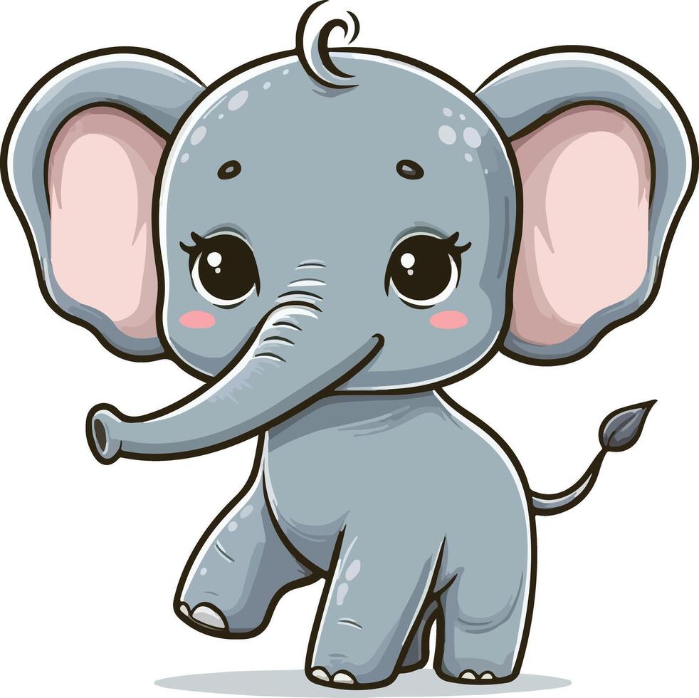 Beautiful elephant in studio vector
