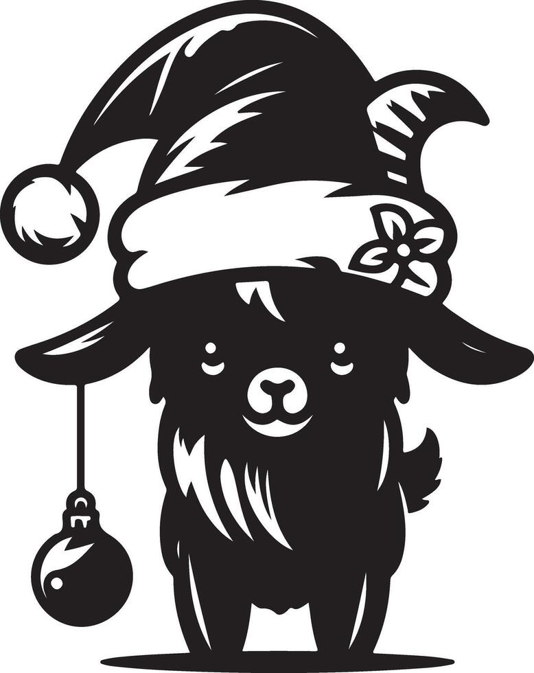 Isolated black silhouette goat with horns vector