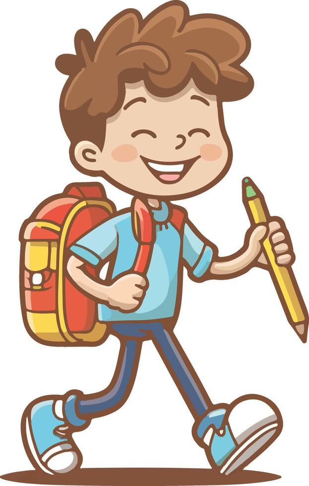Cute child with backpack Back to school Generative vector