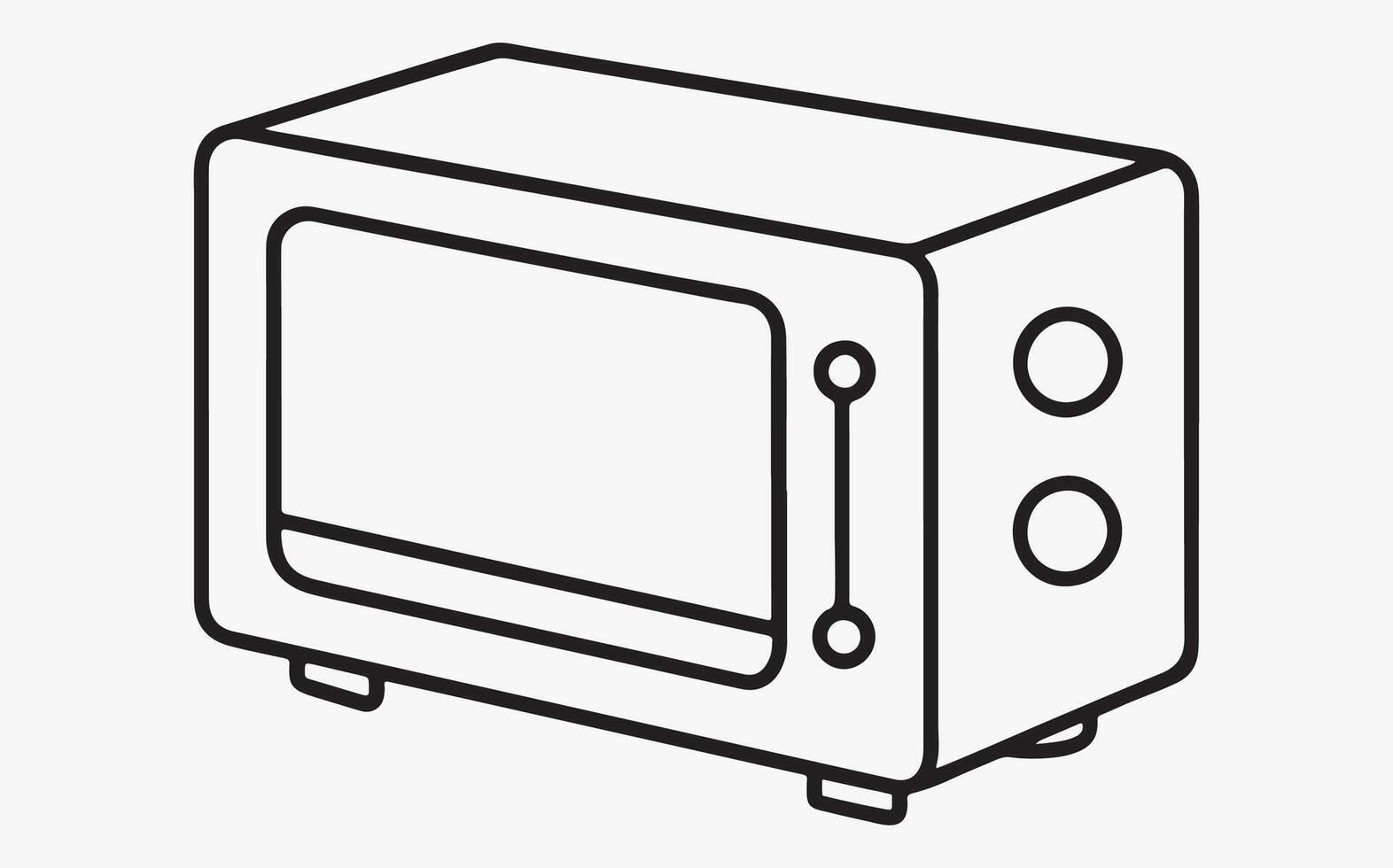 Single Line Microwave Sketch image clipart vector