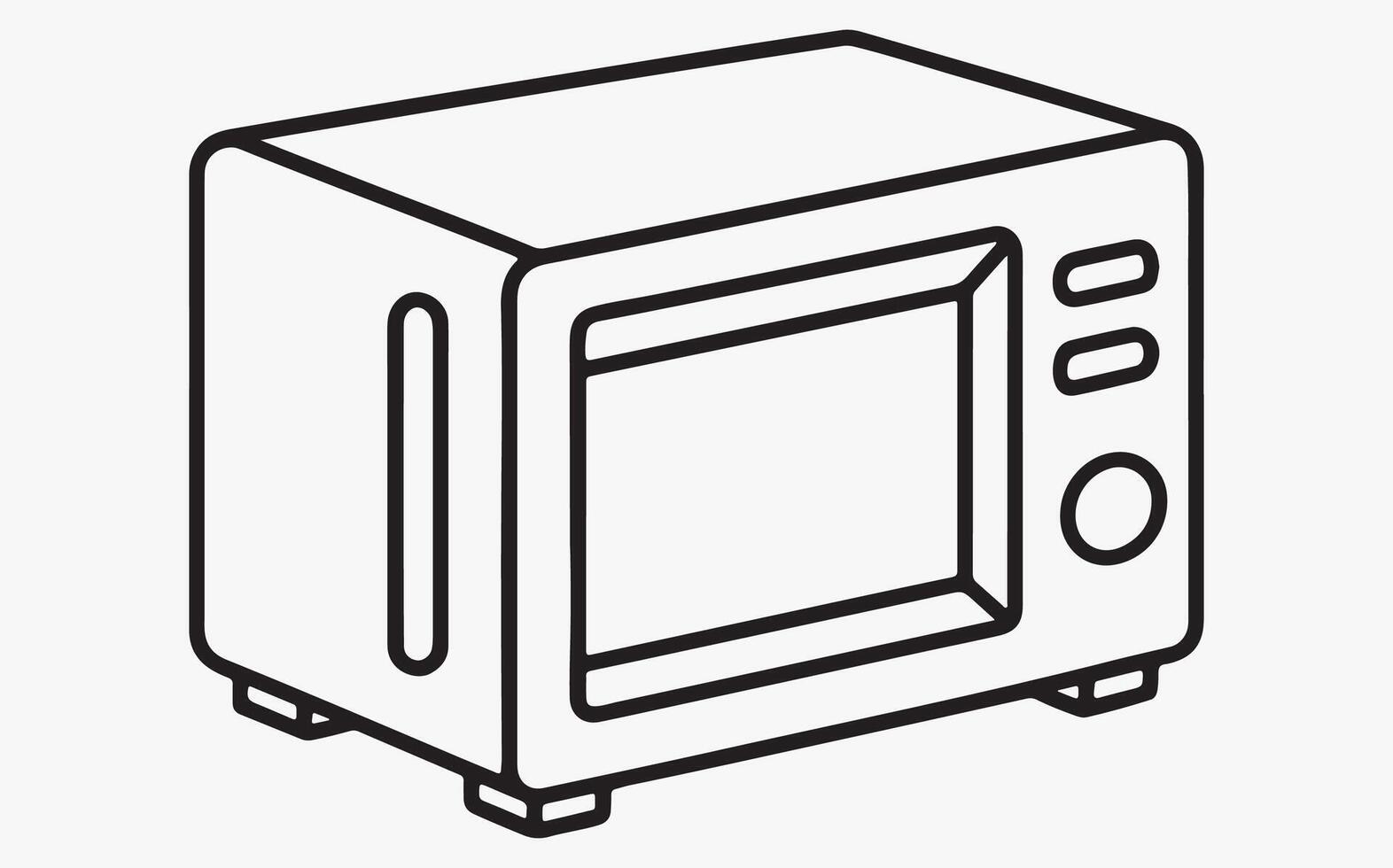 Microwave Line Drawing clipart icon vector