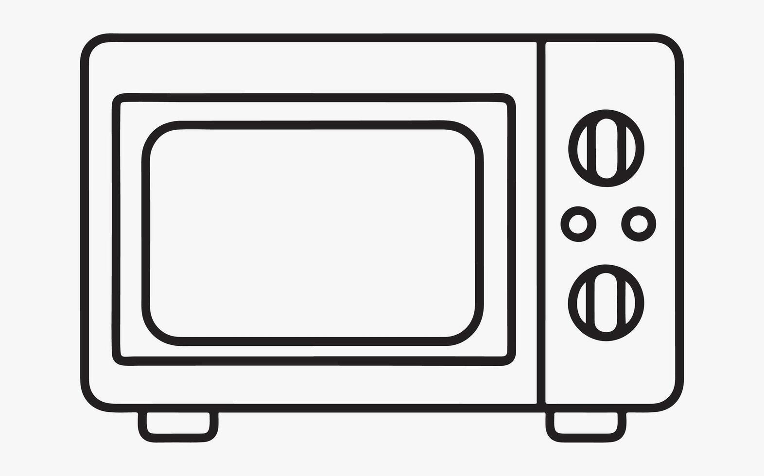 Microwave Appliance Line Art Design icon clipart vector