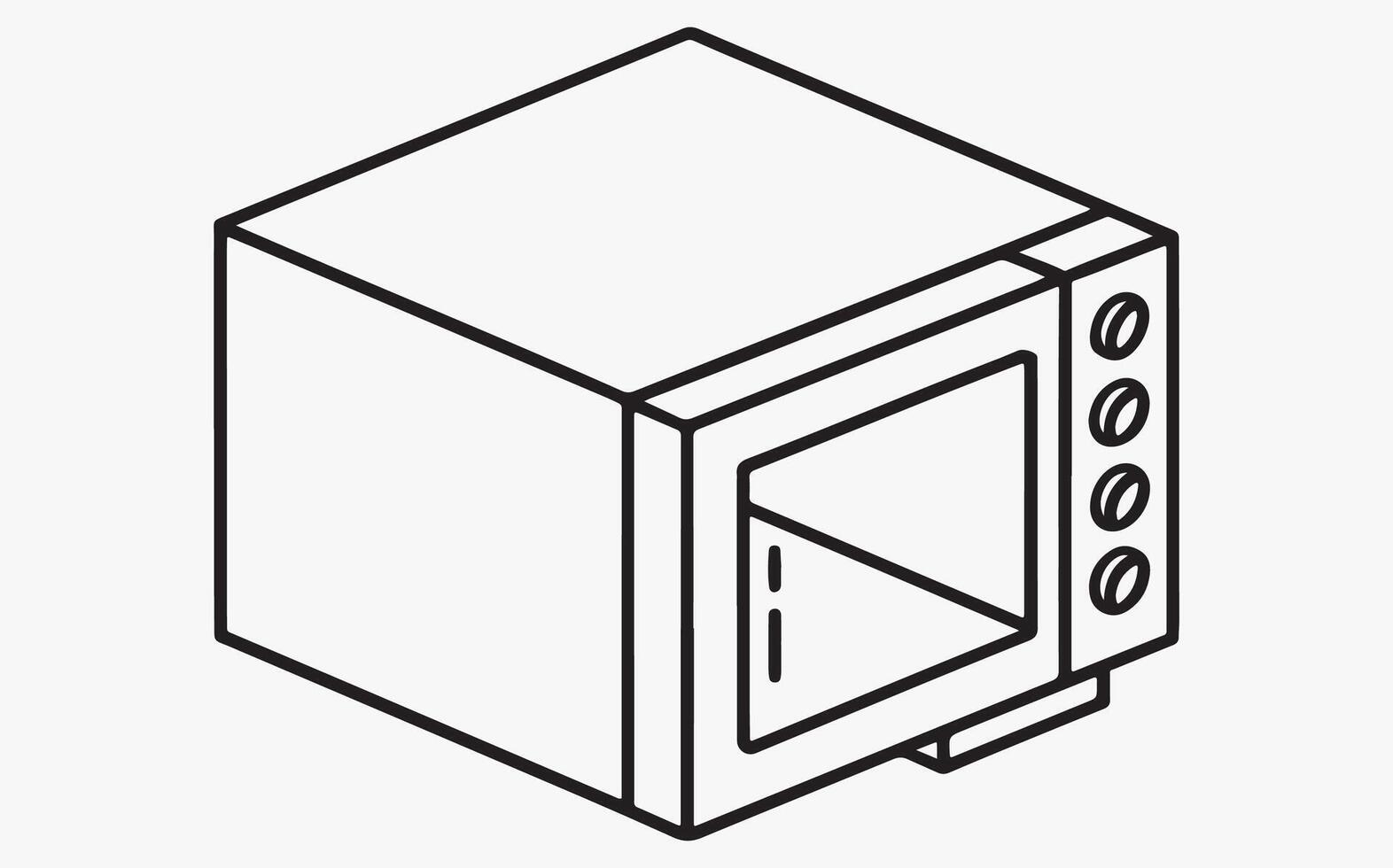 Modern Microwave Illustration Outline image vector