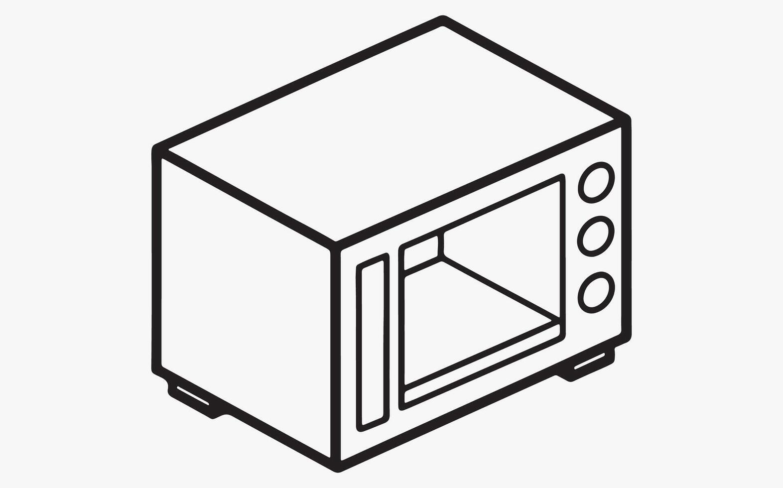 Modern Microwave Illustration Outline image clipart vector