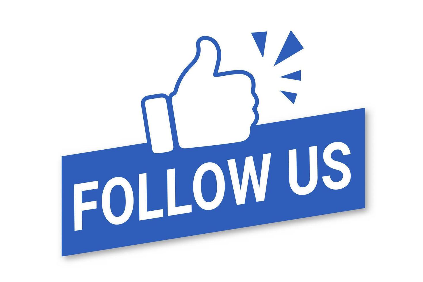 blue tags,and a thumbs-up hand icon, including text like Follow us or Follower,Minimal design showcasing social media buttons, For promoting connections on social platforms vector