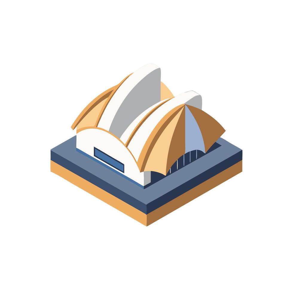 sydney opera house isometric icon vector