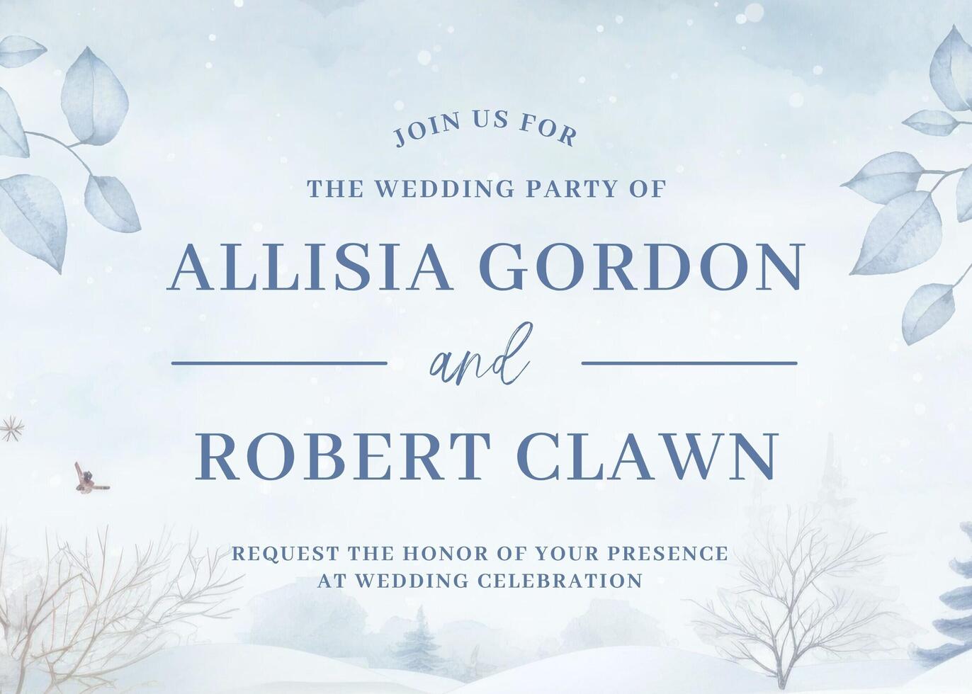 Winter Wedding Invitation Template