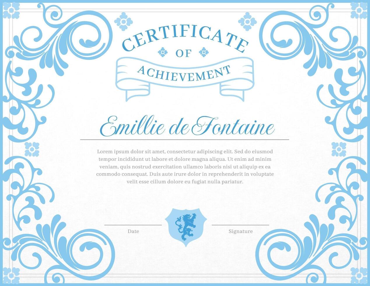 Cerificate of Achievement in Victorian Classic Style template