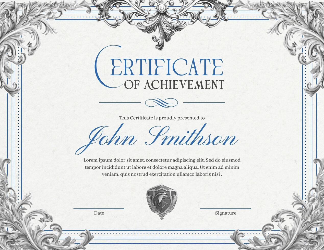 Victorian Theme Certificate of Achievement template