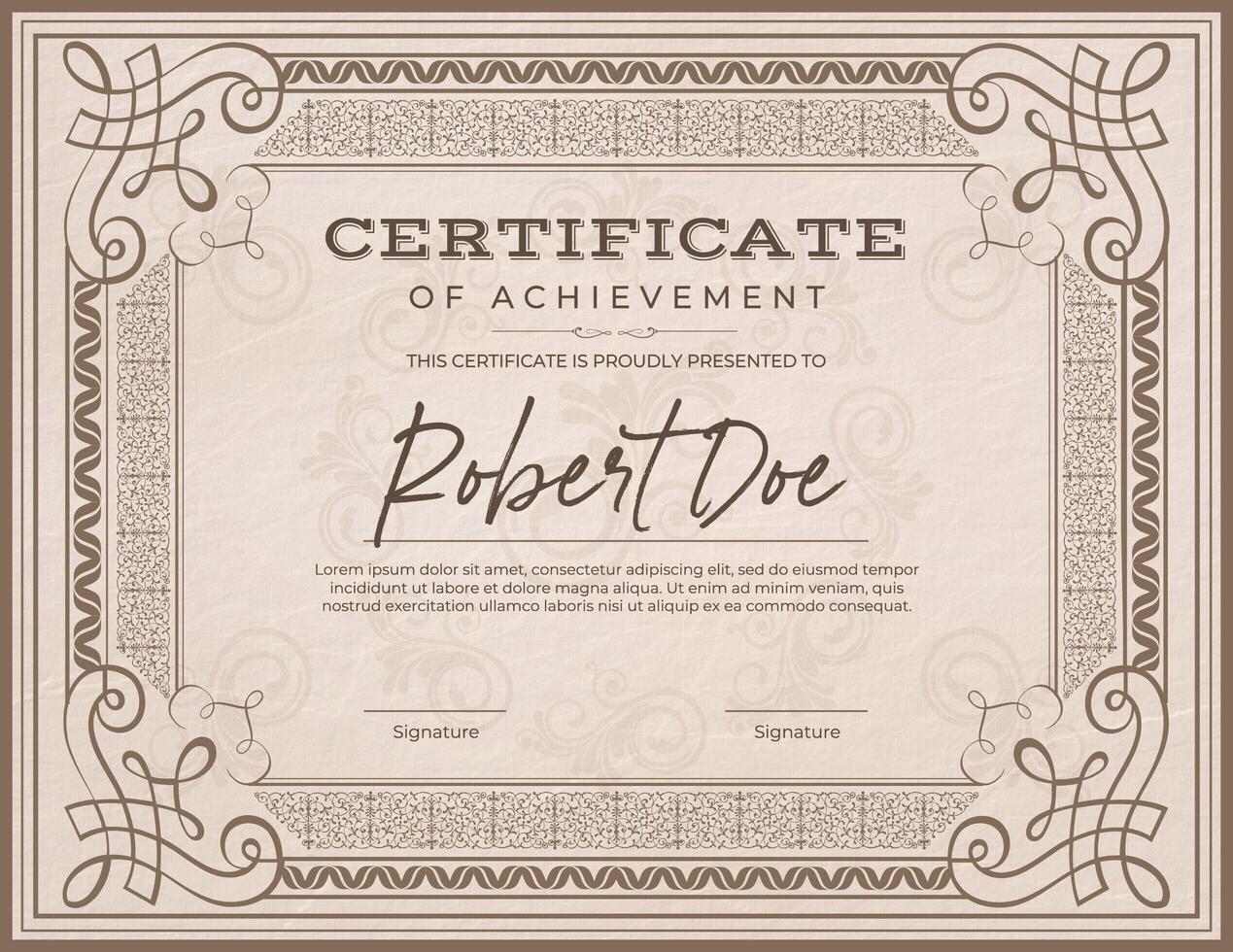Certificate of Achievement Template in Victorian Theme