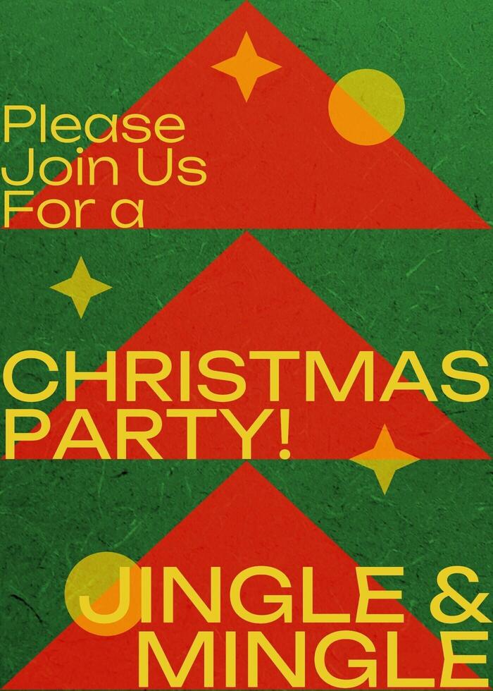 Minimalist Christmas Party Jingle and Mingle Invitation Greeting Card template