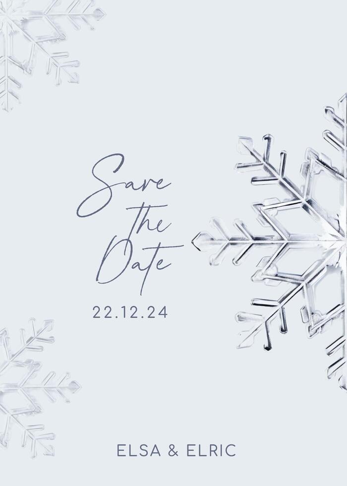 Snowflake Wedding Invitation template