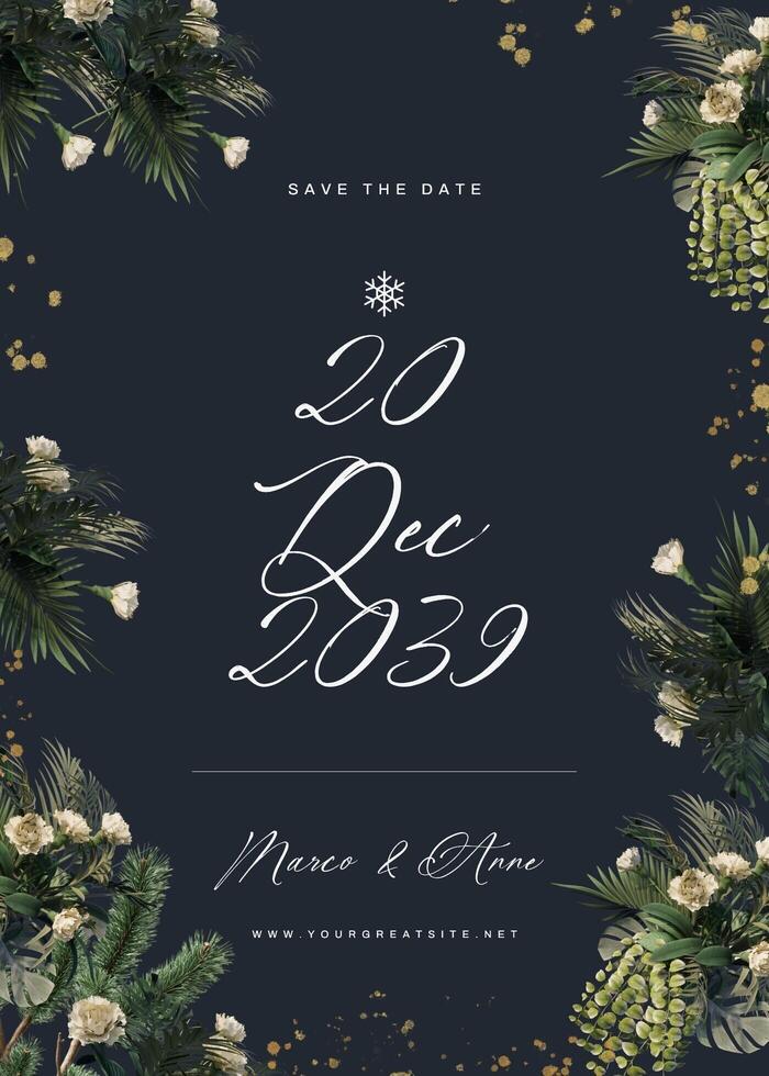 winter party invitation design template ideas
