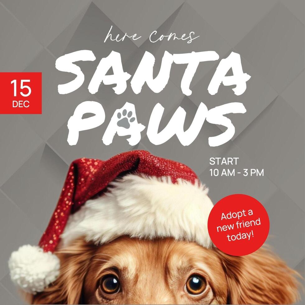 Minimalist Santa Paws Event Instagram Post template