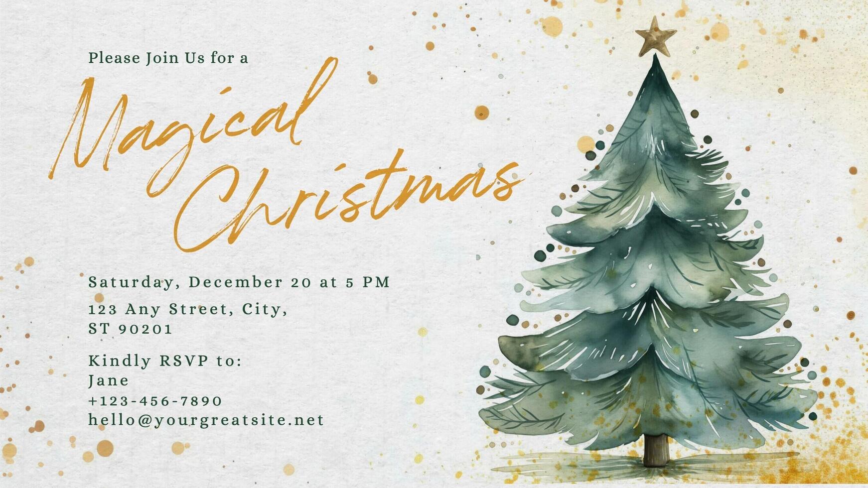 Magical Christmas Party Invitation for Twitter Post template