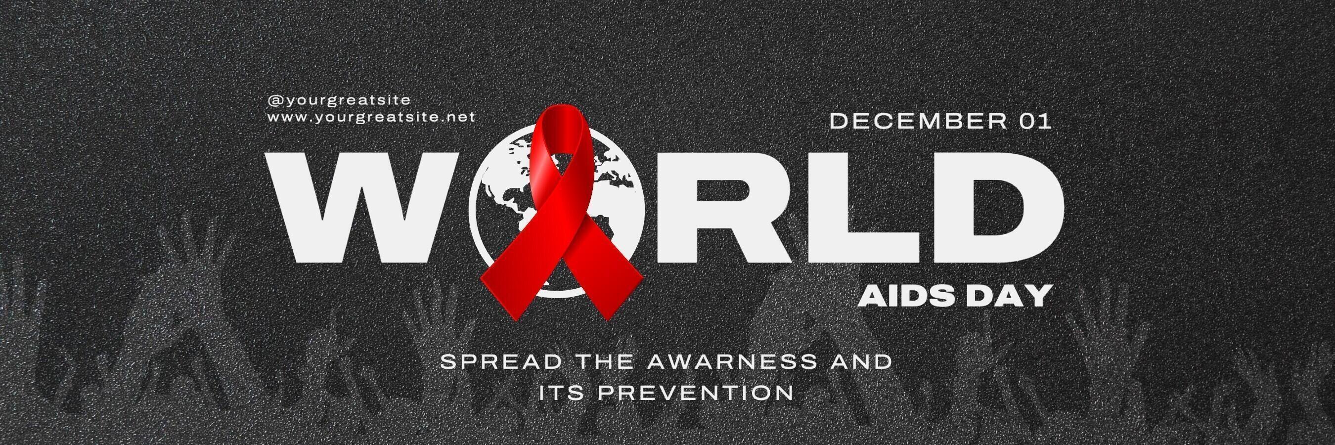 aids day banner header for social media twitter template
