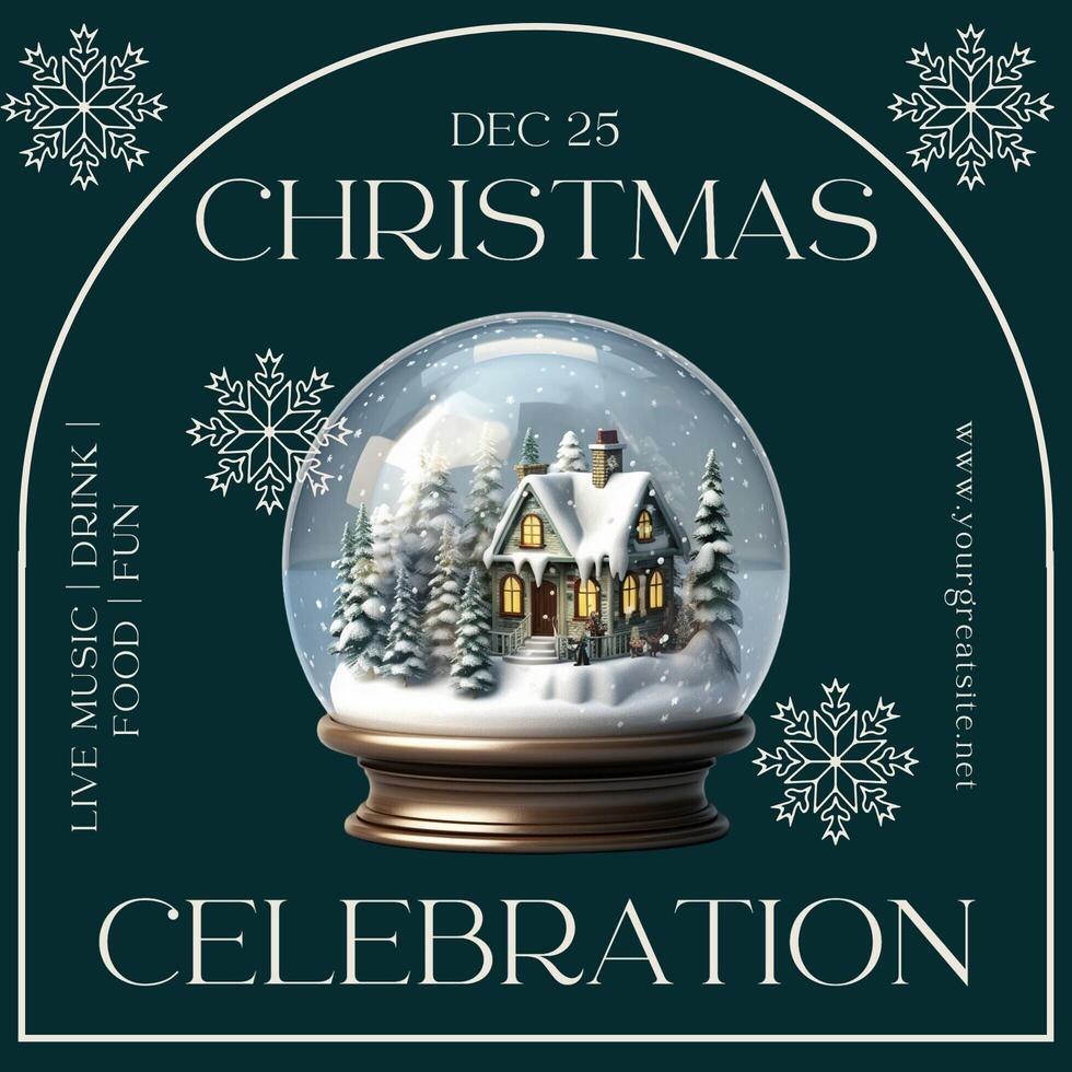 christmas party social media invitation post template