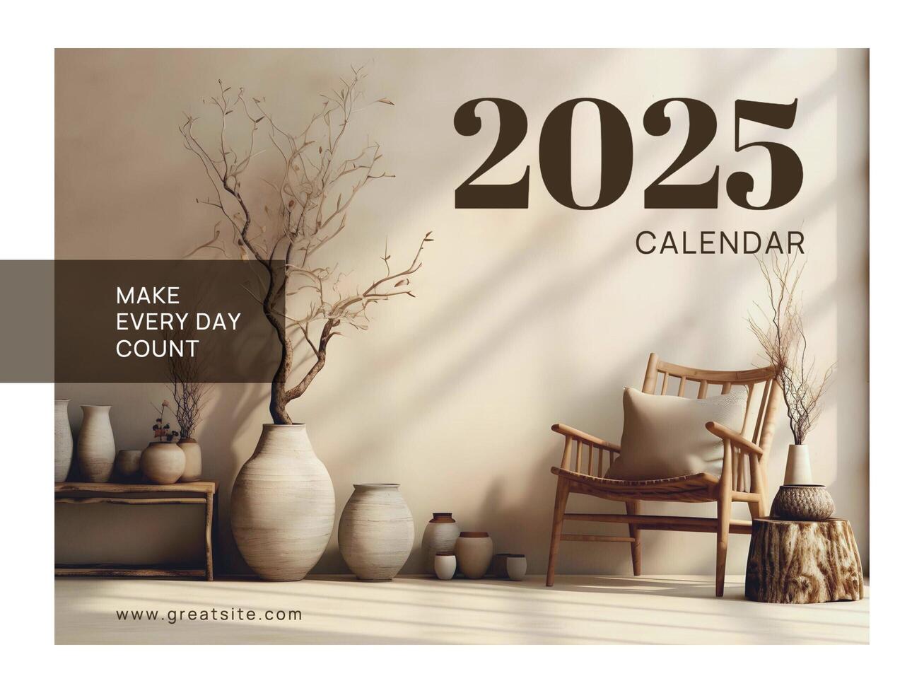 Aesthetic Home Decor 2025 Calendar template