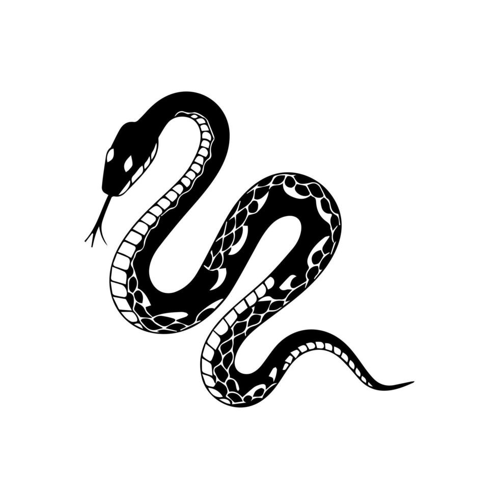 Snake Silhouette for Creative Designs. vector