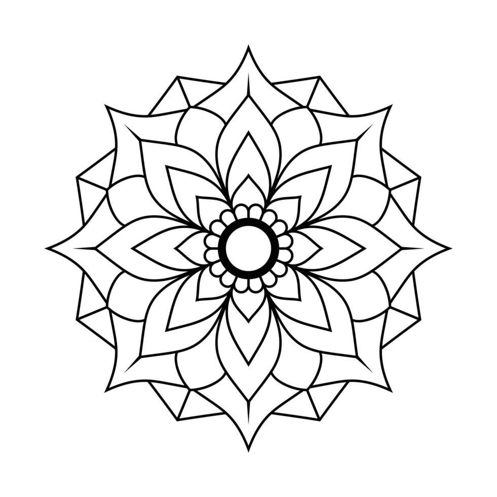 Detailed Mandala Design for Relaxing Coloring Book Page vector