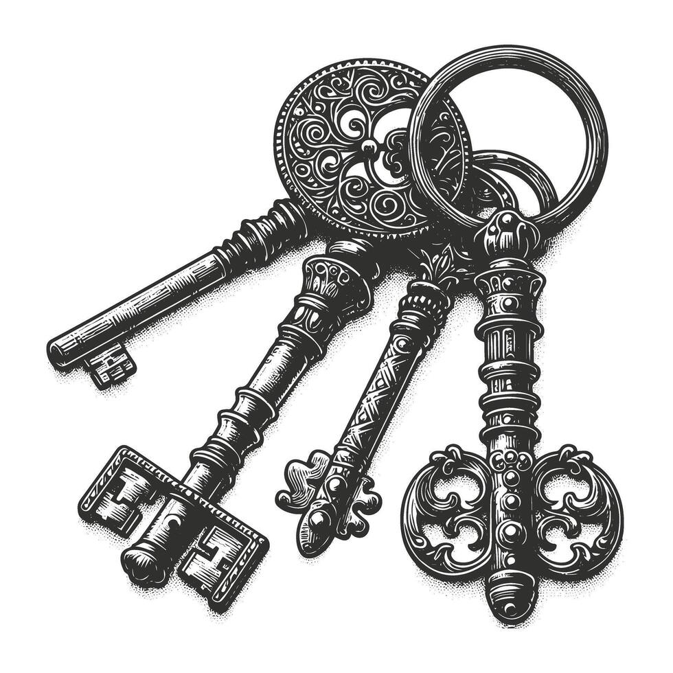 Antique Vintage Key design Collection vector