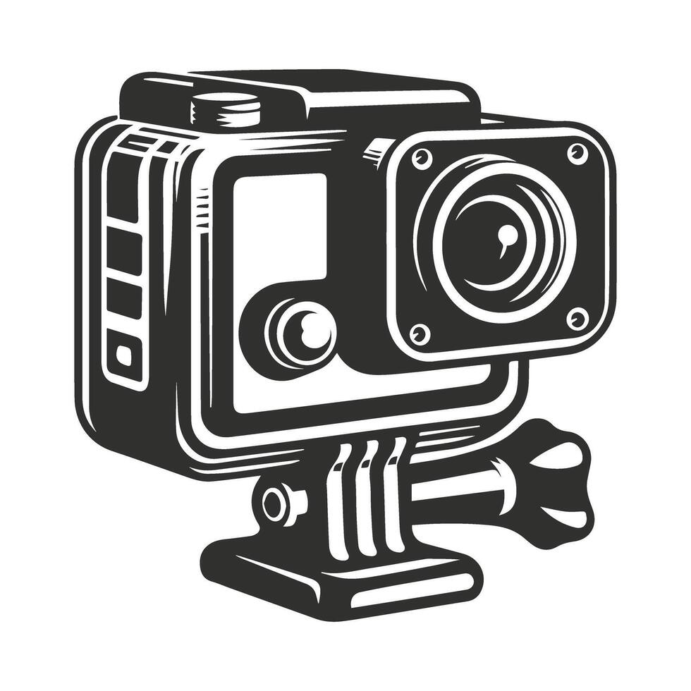 Monochrome Vintage Action Camera vector