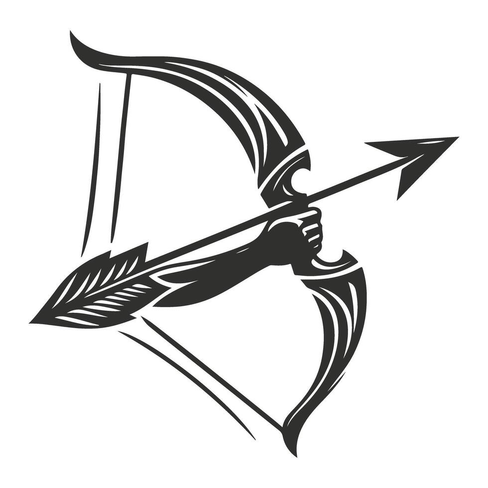 Hand Sketched Bow and Arrow Designs vector