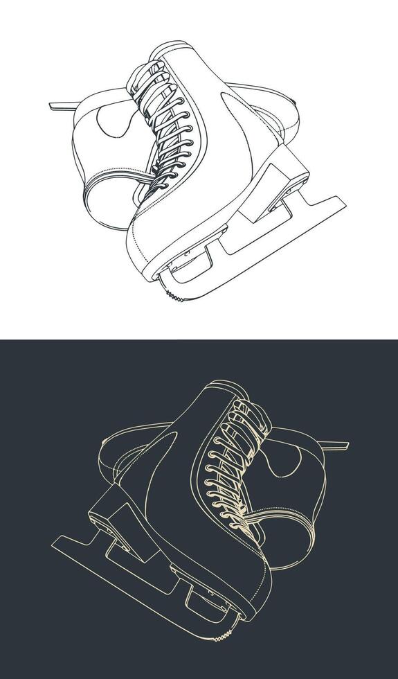 Figure skating skates vector