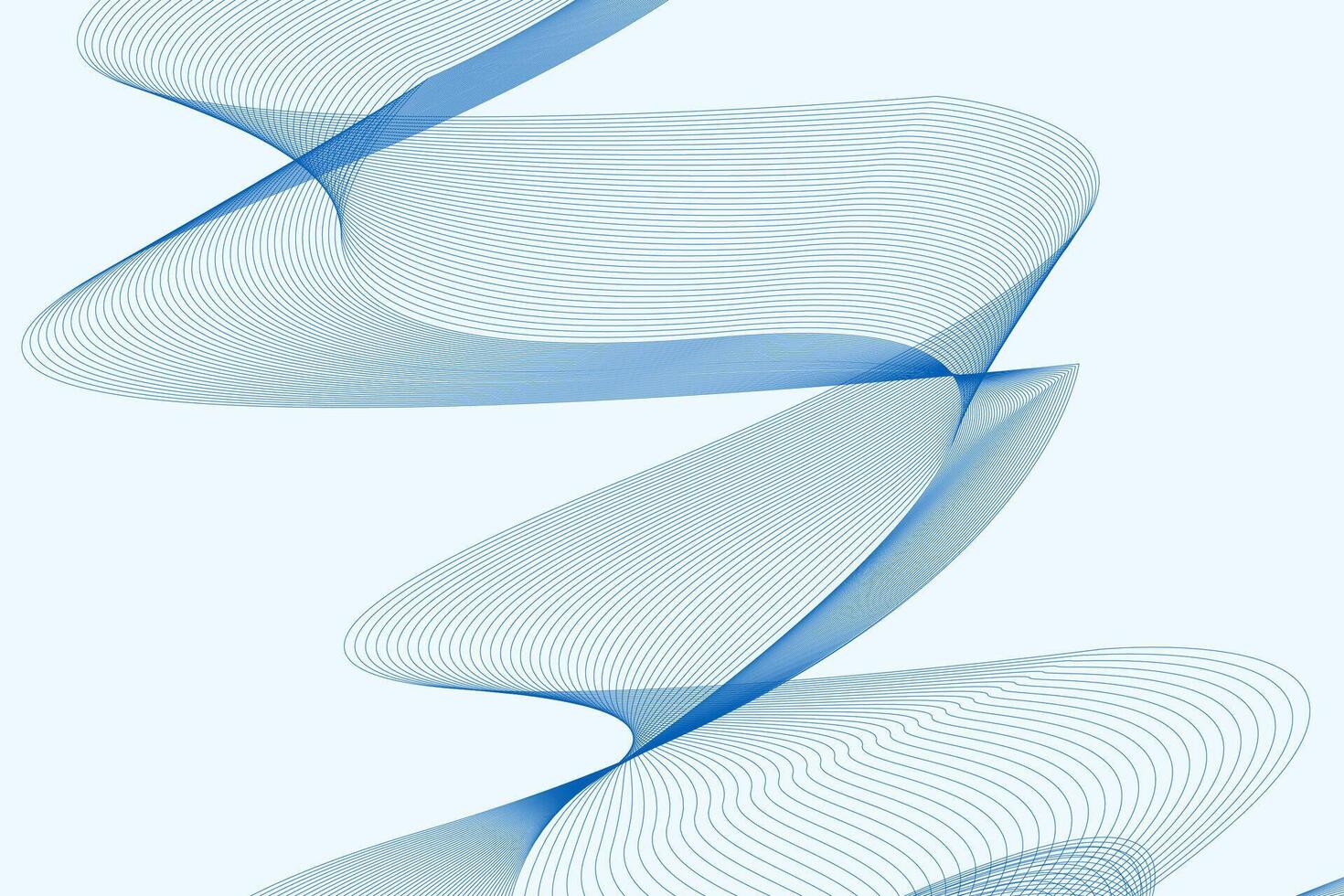 Abstract Blue Flowing Wave Lines Design vector