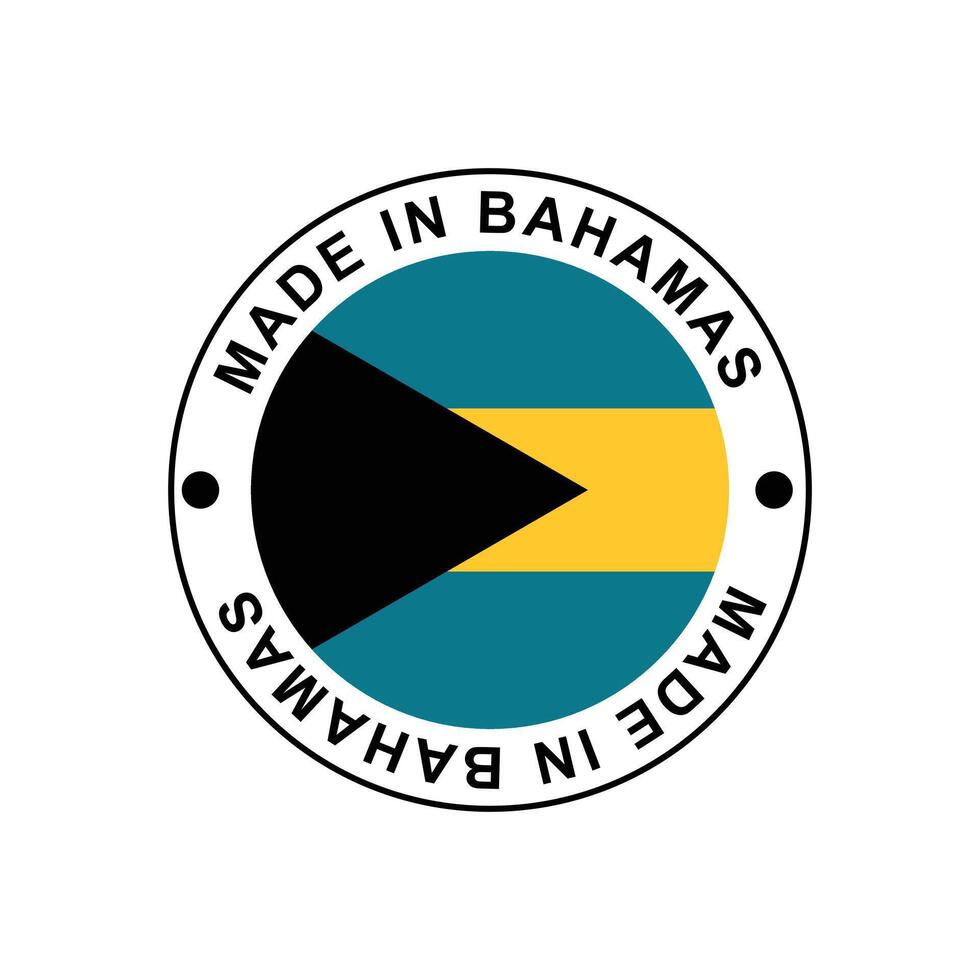 MADE IN Bahamas circle stamp with flag vector