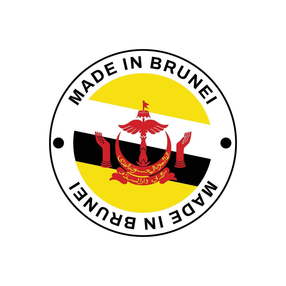 MADE IN Brunei circle stamp with flag vector