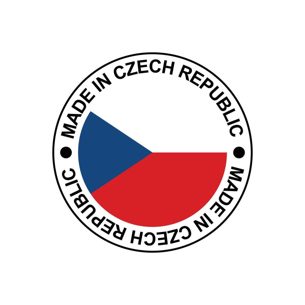 MADE IN Czech Republic circle stamp with flag vector