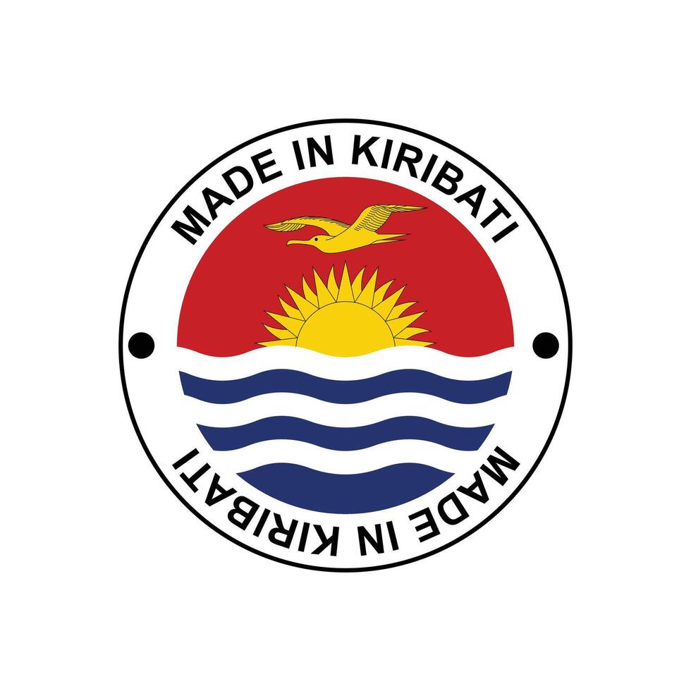 MADE IN Kiribati circle stamp with flag vector