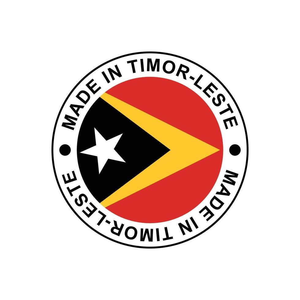 MADE IN Timor Leste circle stamp with flag vector