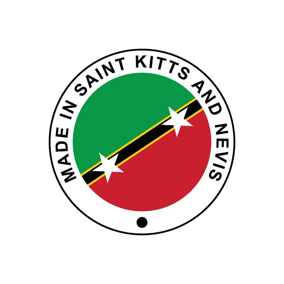 MADE In Saint kitts and necircle stamp with flag vector