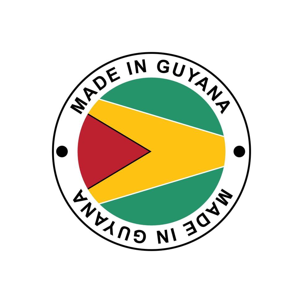 MADE IN Guyana circle stamp with flag vector