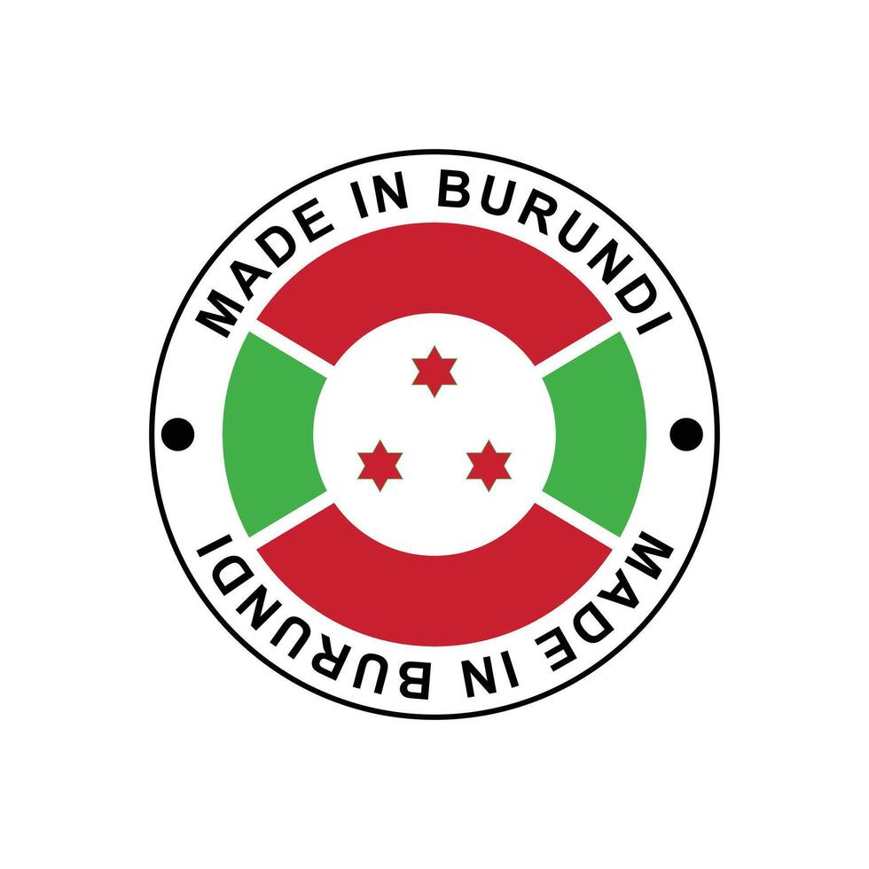 MADE IN Burundi circle stamp with flag vector