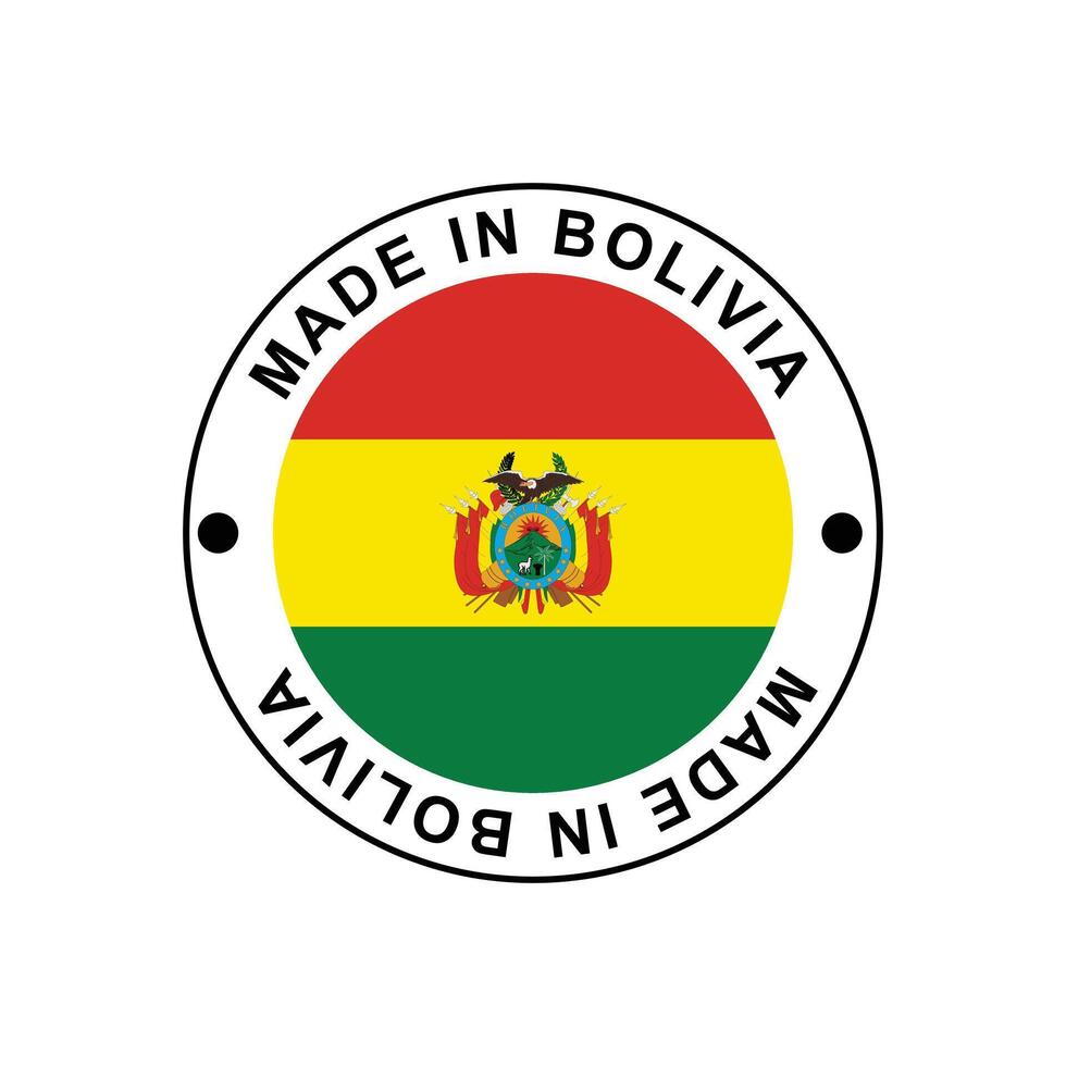 MADE IN Bolivia circle stamp with flag vector